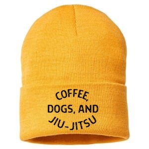 Coffee Dogs And Jiu Jitsu Bjj Sustainable Knit Beanie