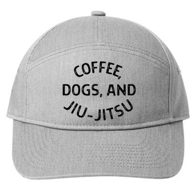 Coffee Dogs And Jiu Jitsu Bjj 7-Panel Snapback Hat