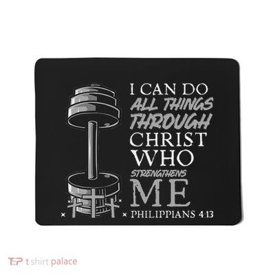 Can Do All Things Weightlifter Christian Gym Bible Verse Mousepad