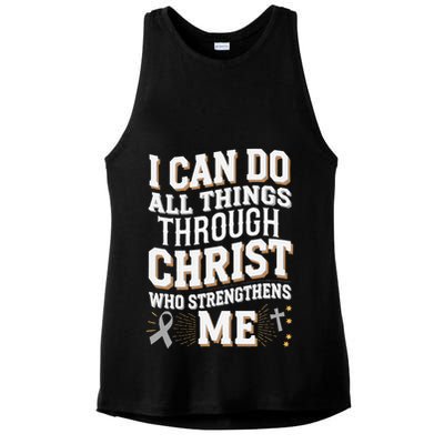 Can Do All Things Through Christ Asthma Awareness Ladies PosiCharge Tri-Blend Wicking Tank
