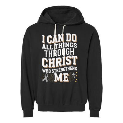 Can Do All Things Through Christ Asthma Awareness Garment-Dyed Fleece Hoodie