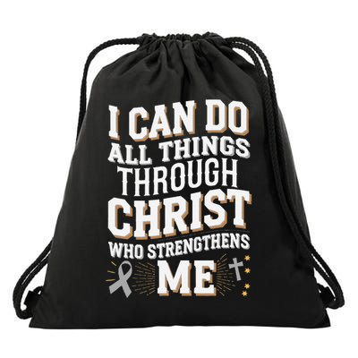 Can Do All Things Through Christ Asthma Awareness Drawstring Bag
