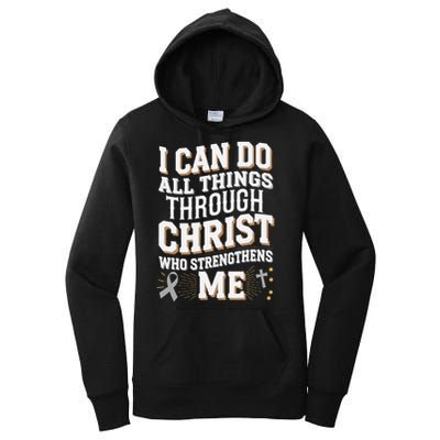 Can Do All Things Through Christ Asthma Awareness Women's Pullover Hoodie