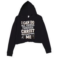 Can Do All Things Through Christ Asthma Awareness Crop Fleece Hoodie