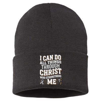 Can Do All Things Through Christ Asthma Awareness Sustainable Knit Beanie