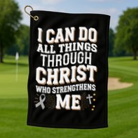 Can Do All Things Through Christ Asthma Awareness Golf Towel