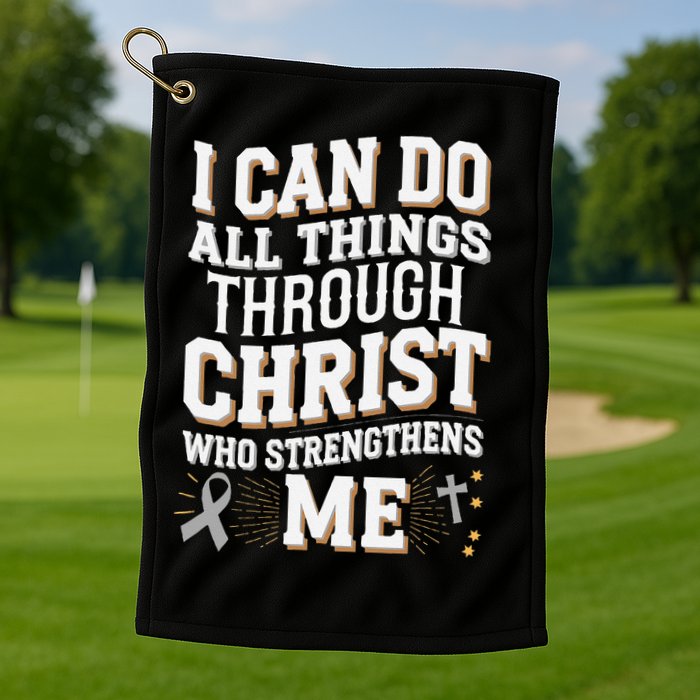 Can Do All Things Through Christ Asthma Awareness Golf Towel