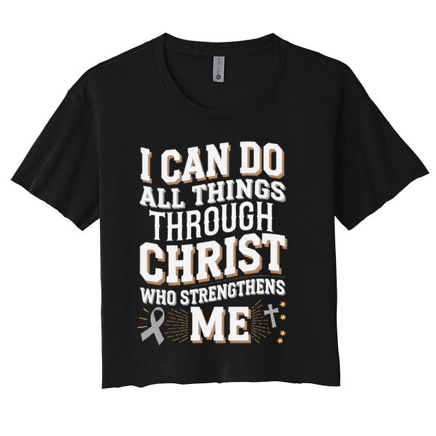 Can Do All Things Through Christ Asthma Awareness Crop Top