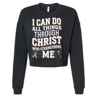 Can Do All Things Through Christ Asthma Awareness Cropped Pullover Crew