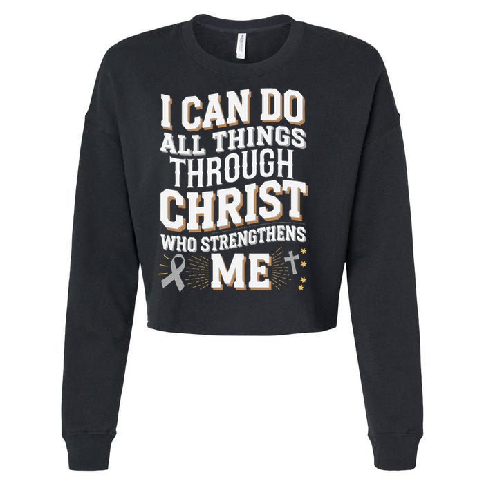 Can Do All Things Through Christ Asthma Awareness Cropped Pullover Crew