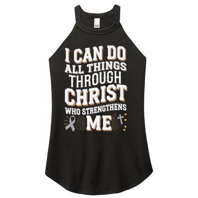 Can Do All Things Through Christ Asthma Awareness Women's Perfect Tri Rocker Tank
