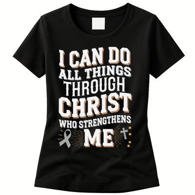Can Do All Things Through Christ Asthma Awareness Womens T-Shirt