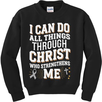 Can Do All Things Through Christ Asthma Awareness Kids Sweatshirt