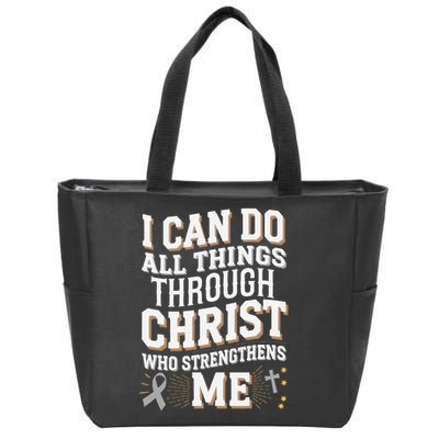 Can Do All Things Through Christ Asthma Awareness Zip Tote Bag