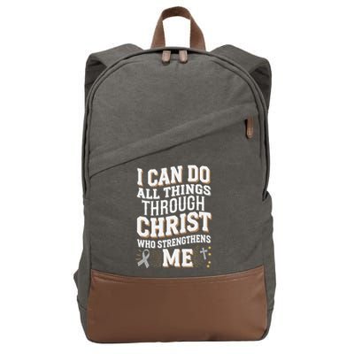 Can Do All Things Through Christ Asthma Awareness Cotton Canvas Backpack