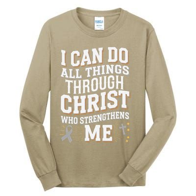 Can Do All Things Through Christ Asthma Awareness Tall Long Sleeve T-Shirt
