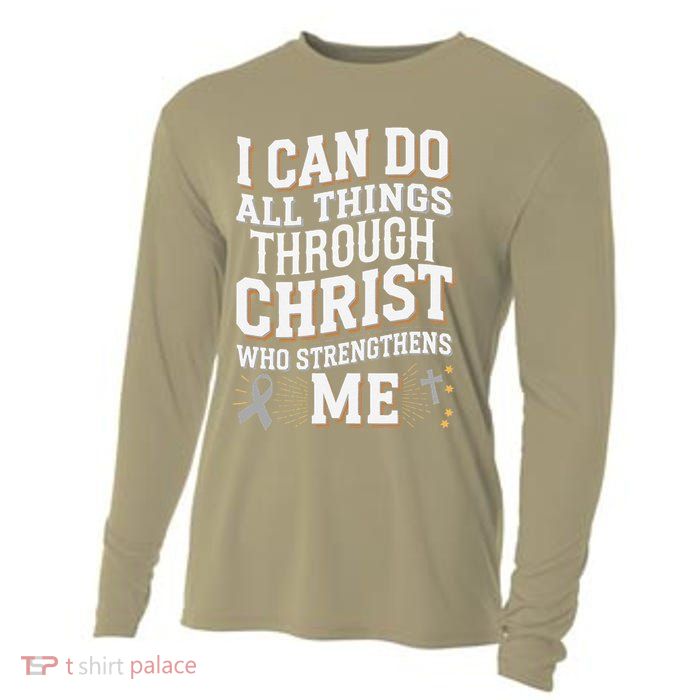 Can Do All Things Through Christ Asthma Awareness Cooling Performance Long Sleeve Crew