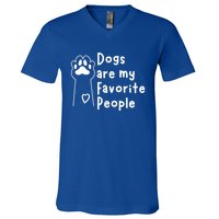 Cute Dogs Are My Favorite People For Puppy Paw Lovers Gift V-Neck T-Shirt