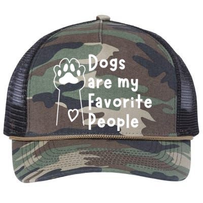 Cute Dogs Are My Favorite People For Puppy Paw Lovers Gift Retro Rope Trucker Hat Cap