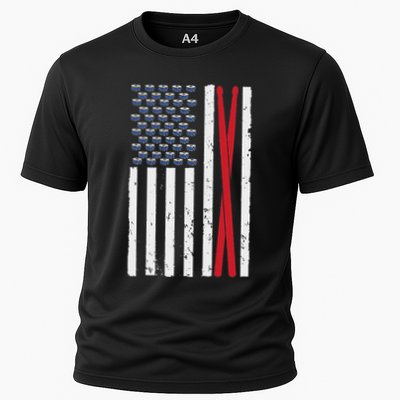 Cool Drummer Art Drumming Percussion Drumstick Cooling Performance Crew T-Shirt