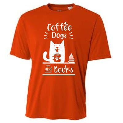 Coffee Dogs And Books Gift Cute Gift Cooling Performance Crew T-Shirt