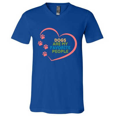 Cute Dogs Are My Favorite People For Puppy Paw Lovers Great Gift V-Neck T-Shirt