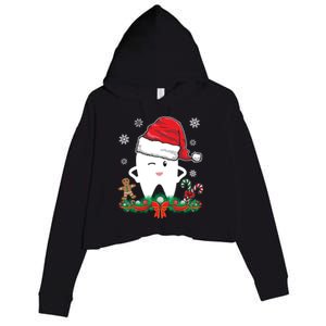 Christmas Dental Assistant Dentist Santa Thooth Advent Gift Cute Gift Crop Fleece Hoodie