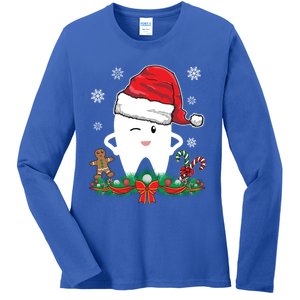 Christmas Dental Assistant Dentist Santa Thooth Advent Gift Cute Gift Ladies Long Sleeve Shirt