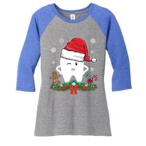 Christmas Dental Assistant Dentist Santa Thooth Advent Gift Cute Gift Women's Tri-Blend 3/4-Sleeve Raglan Shirt