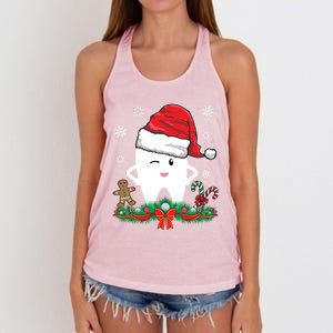 Christmas Dental Assistant Dentist Santa Thooth Advent Gift Cute Gift Women's Knotted Racerback Tank