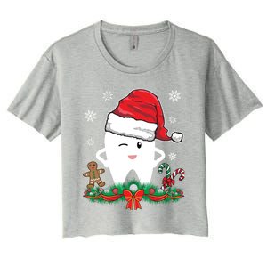 Christmas Dental Assistant Dentist Santa Thooth Advent Gift Cute Gift Women's Crop Top Tee