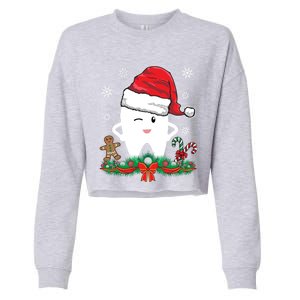 Christmas Dental Assistant Dentist Santa Thooth Advent Gift Cute Gift Cropped Pullover Crew