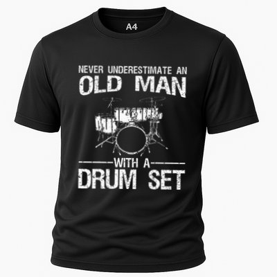 Cool Drummer Art Dad Drum Set Player Drum Kit Musician Cooling Performance Crew T-Shirt