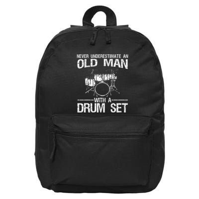Cool Drummer Art Dad Drum Set Player Drum Kit Musician 16 in Basic Backpack