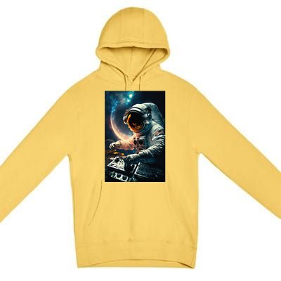 Cosmic Dj Astronaut Djing In Space And Graphic Gift Premium Pullover Hoodie