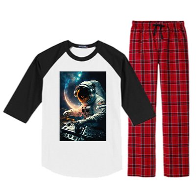 Cosmic Dj Astronaut Djing In Space And Graphic Gift Raglan Sleeve Pajama Set