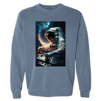 Cosmic Dj Astronaut Djing In Space And Graphic Gift Garment-Dyed Sweatshirt