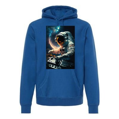 Cosmic Dj Astronaut Djing In Space And Graphic Gift Premium Hoodie