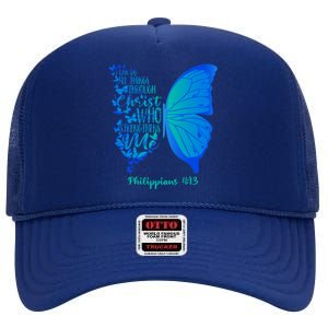 Can Do All Things Through Christ Who Strengthens Me I Gift Cute Gift High Crown Mesh Back Trucker Hat