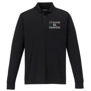 Cool Drawing Art For Sketch Pencil Artist Lovers Performance Long Sleeve Polo