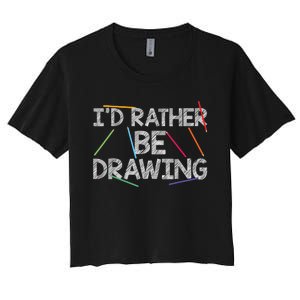 Cool Drawing Art For Sketch Pencil Artist Lovers Women's Crop Top Tee