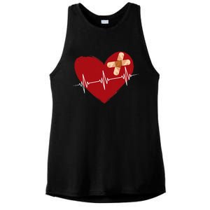 Coronary Diseases Artery Bypass Open Heart Surgery Heartbeat Ladies PosiCharge Tri-Blend Wicking Tank