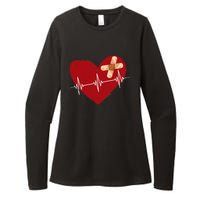 Coronary Diseases Artery Bypass Open Heart Surgery Heartbeat Womens CVC Long Sleeve Shirt