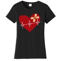 Coronary Diseases Artery Bypass Open Heart Surgery Heartbeat Women's T-Shirt