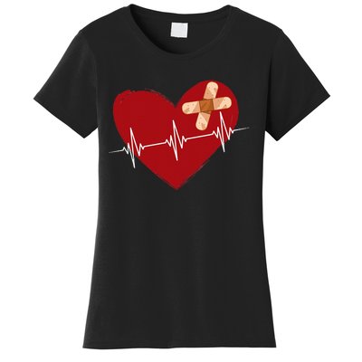 Coronary Diseases Artery Bypass Open Heart Surgery Heartbeat Women's T-Shirt