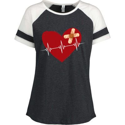 Coronary Diseases Artery Bypass Open Heart Surgery Heartbeat Enza Ladies Jersey Colorblock Tee