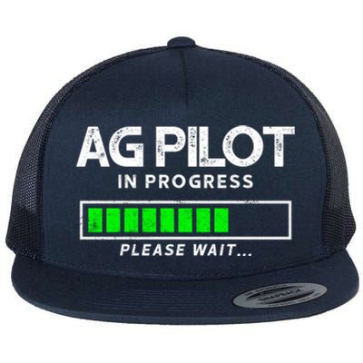 Crop Duster Ag Pilot In Progress Please Wait… Gift Flat Bill Trucker Hat