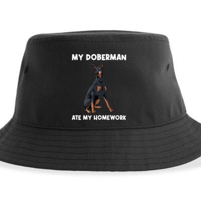 Cool Doberman Art For Dog Breed Doberman Pinscher Sustainable Bucket Hat