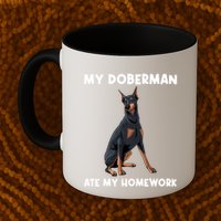 Cool Doberman Art For Dog Breed Doberman Pinscher Mug