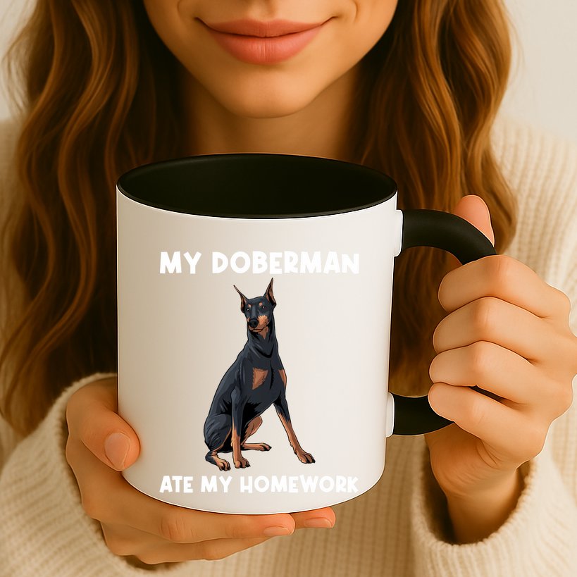 Cool Doberman Art For Dog Breed Doberman Pinscher Mug